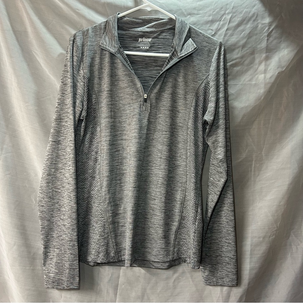 Prince Heathered Gray Quarter-Zip Top women’s medium